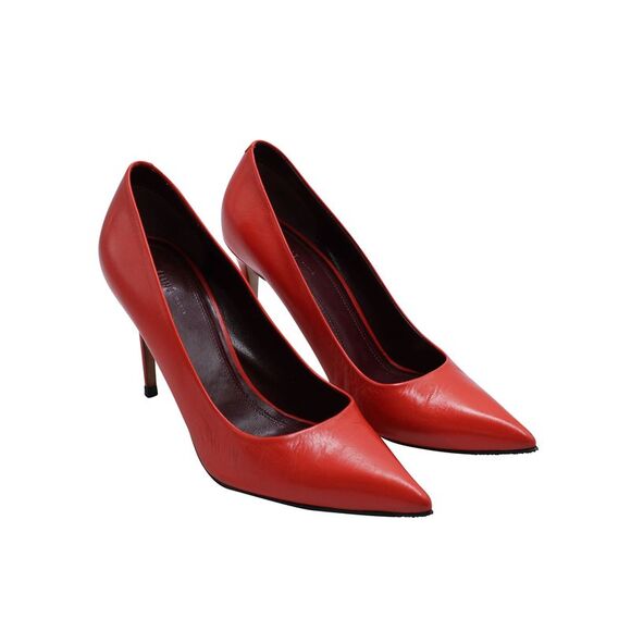 Celine Classic Point-Toe Pumps in Red Leather - Picture 3 of 7